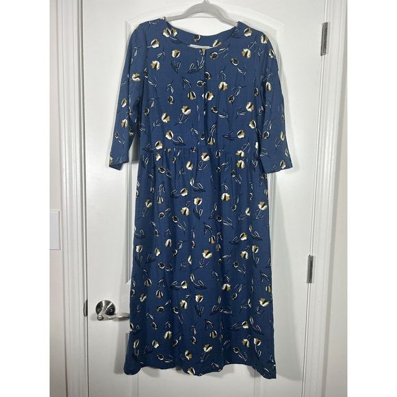 Seasalt Cornwall Dresses Seasalt Cornwall Dress Navy Millgrain Aline Tulip Painting Night Sz